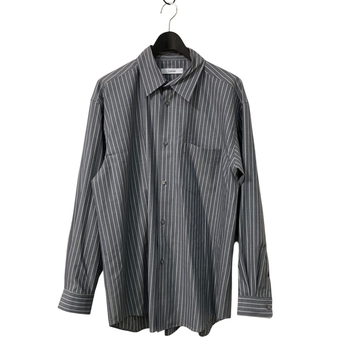 CORNIER(コルニエ) Super180's WOOL STRIPE SHIRTSストライプシャツ