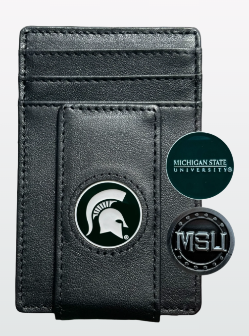 MSU Leather Money Clip Wallet