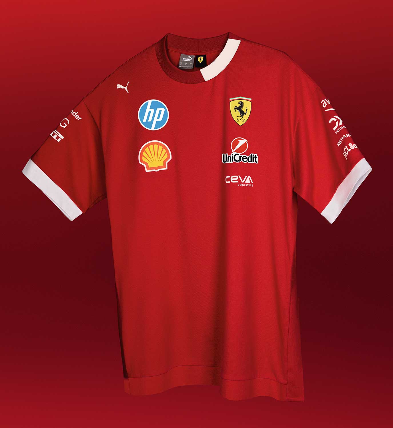 Scuderia Ferrari F1 Replica Oversized Drivers Tee 2025 Red – Speedgear