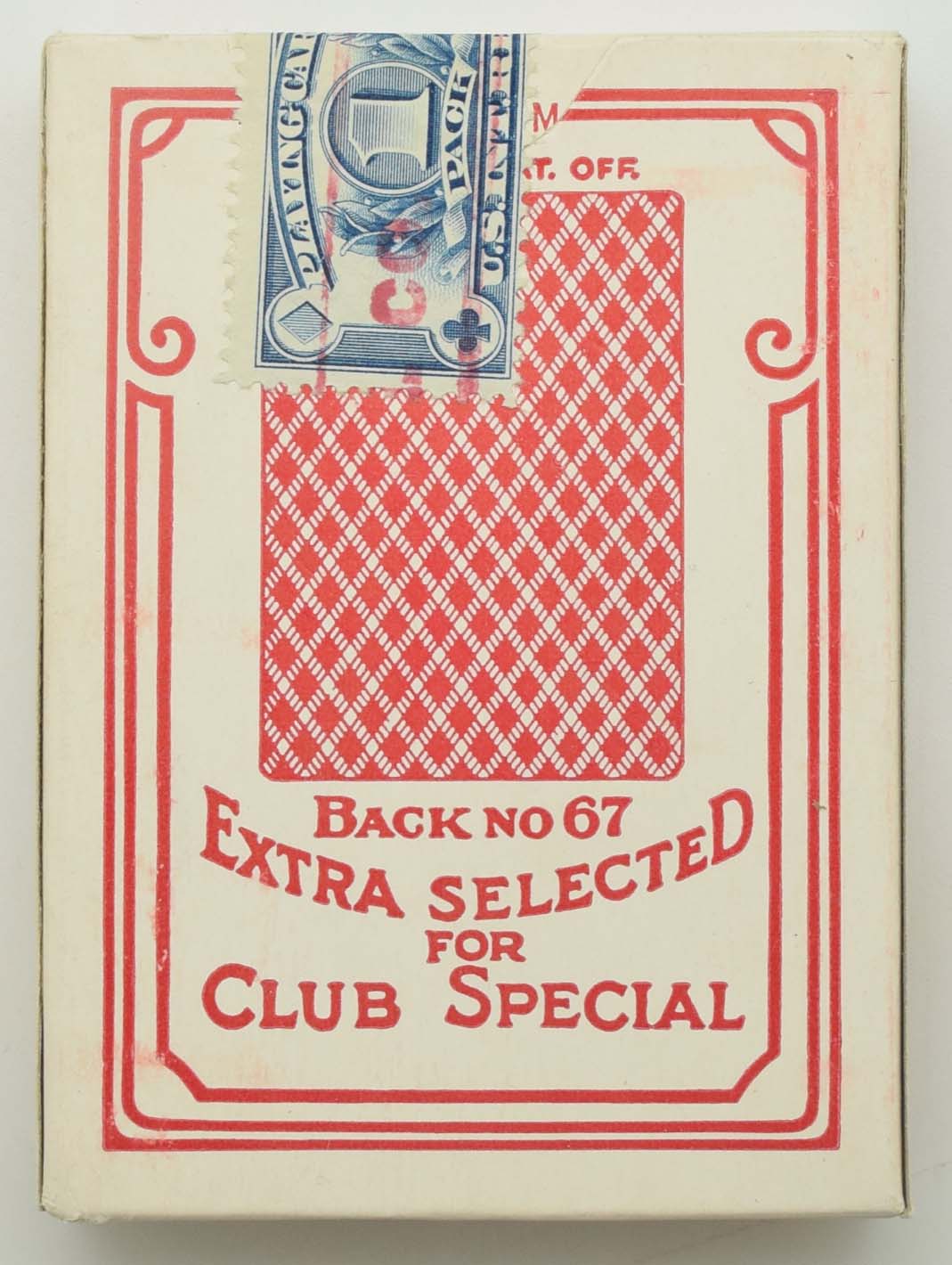 Vintage Bee Club Special No. 92 Stamp Label Seal NEW Red Playing Card