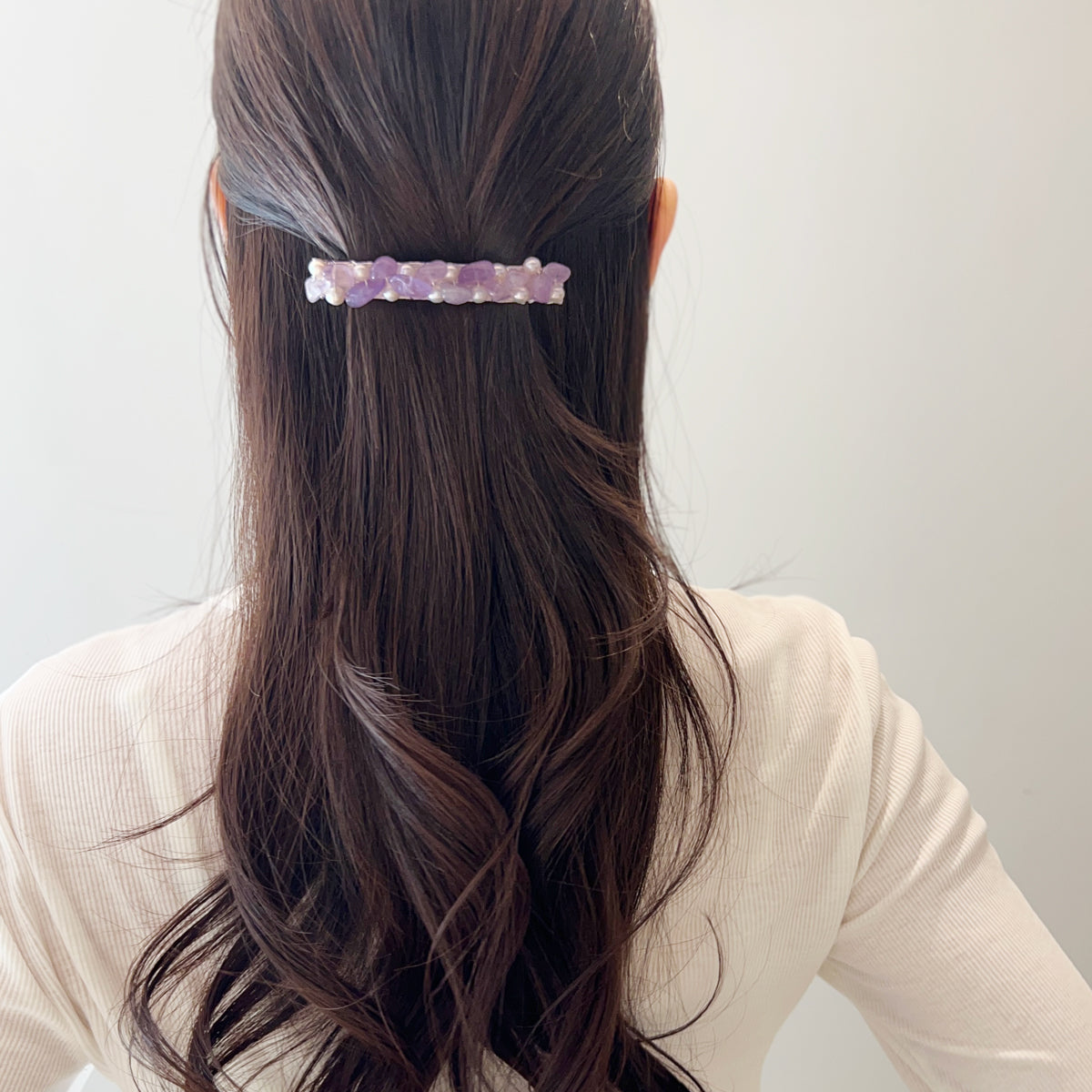 パール アンド セミプレシャス 8cm バレッタ | THE HAIR BAR TOKYO