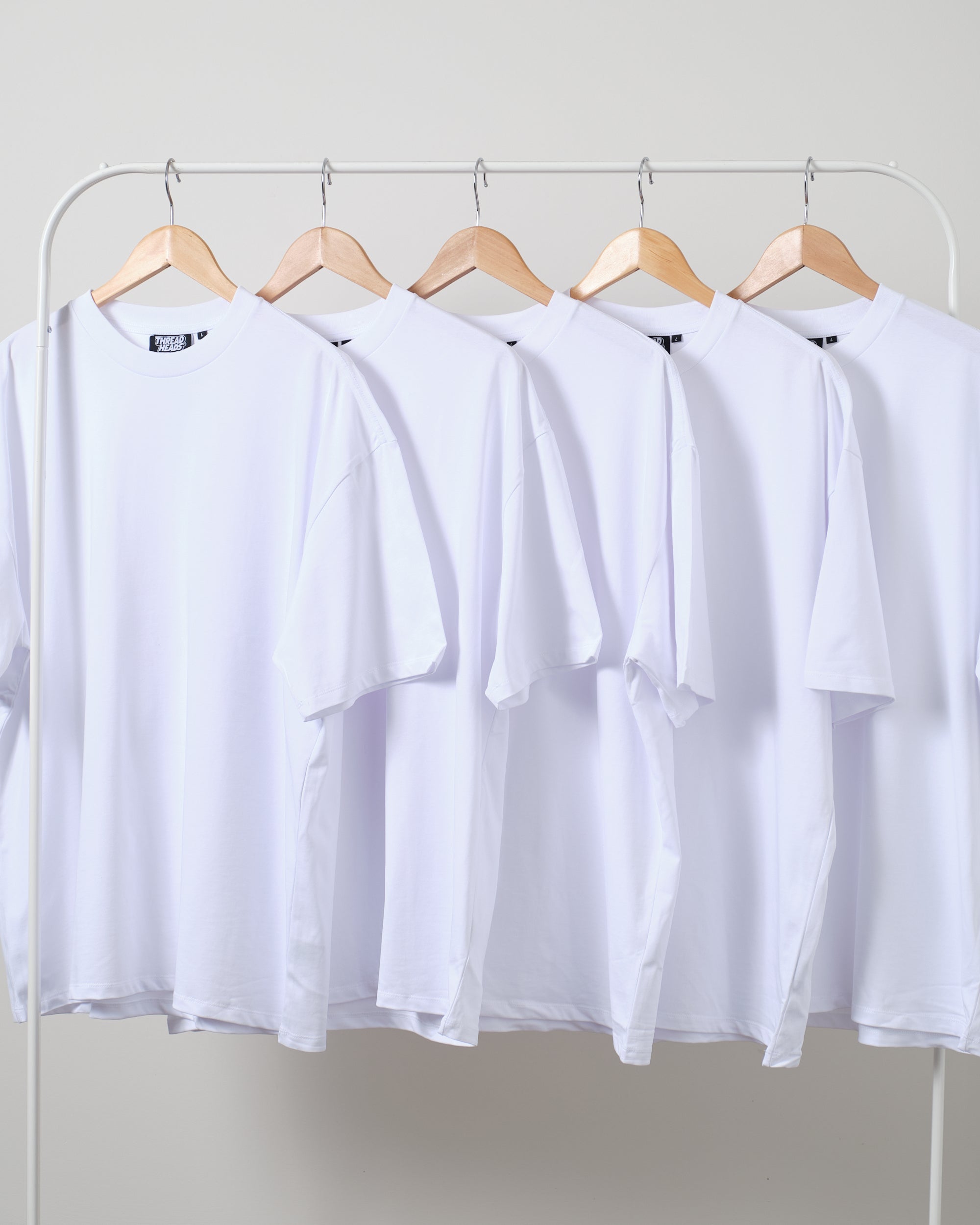 Oversized Tee 5 Pack: White | Threadheads