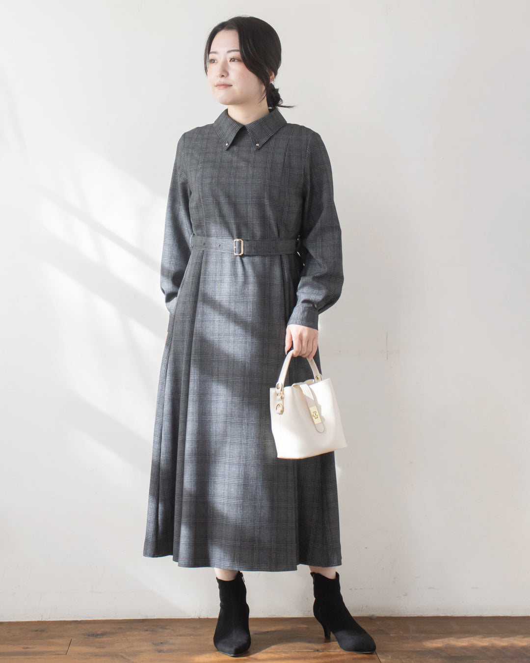 ボタンダウンベルトワンピース – 3/4 スリークォーター オンラインストア