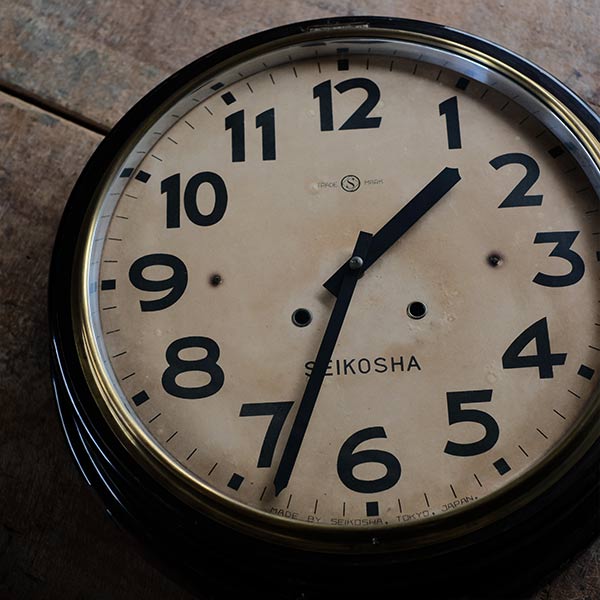 昭和初期 SEIKOSHA（精工舎）掛け時計 電池式クオーツムーブメント交換
