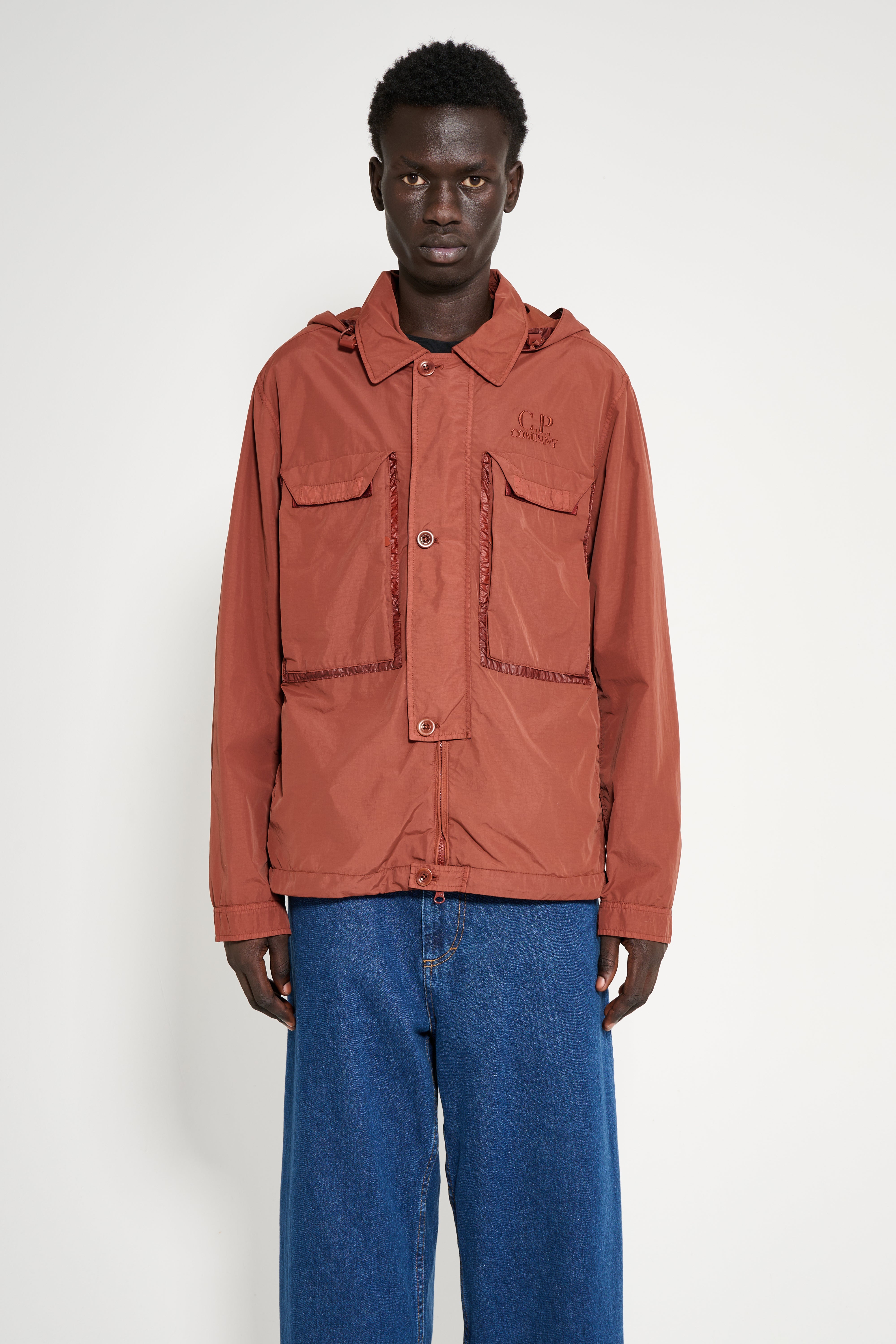 C.P. Company Flat Nylon Goggle Shirt Jacket Sable – Très Bien