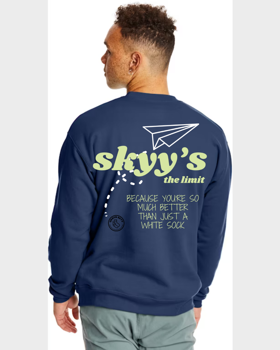 Navy Blue Culture Crewneck – Urbyn Skyy