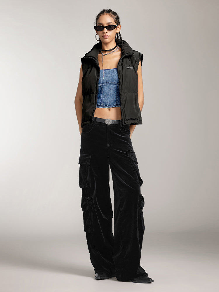 Vintage Velvet High Waist Cargo Pants - MISS SIXTY