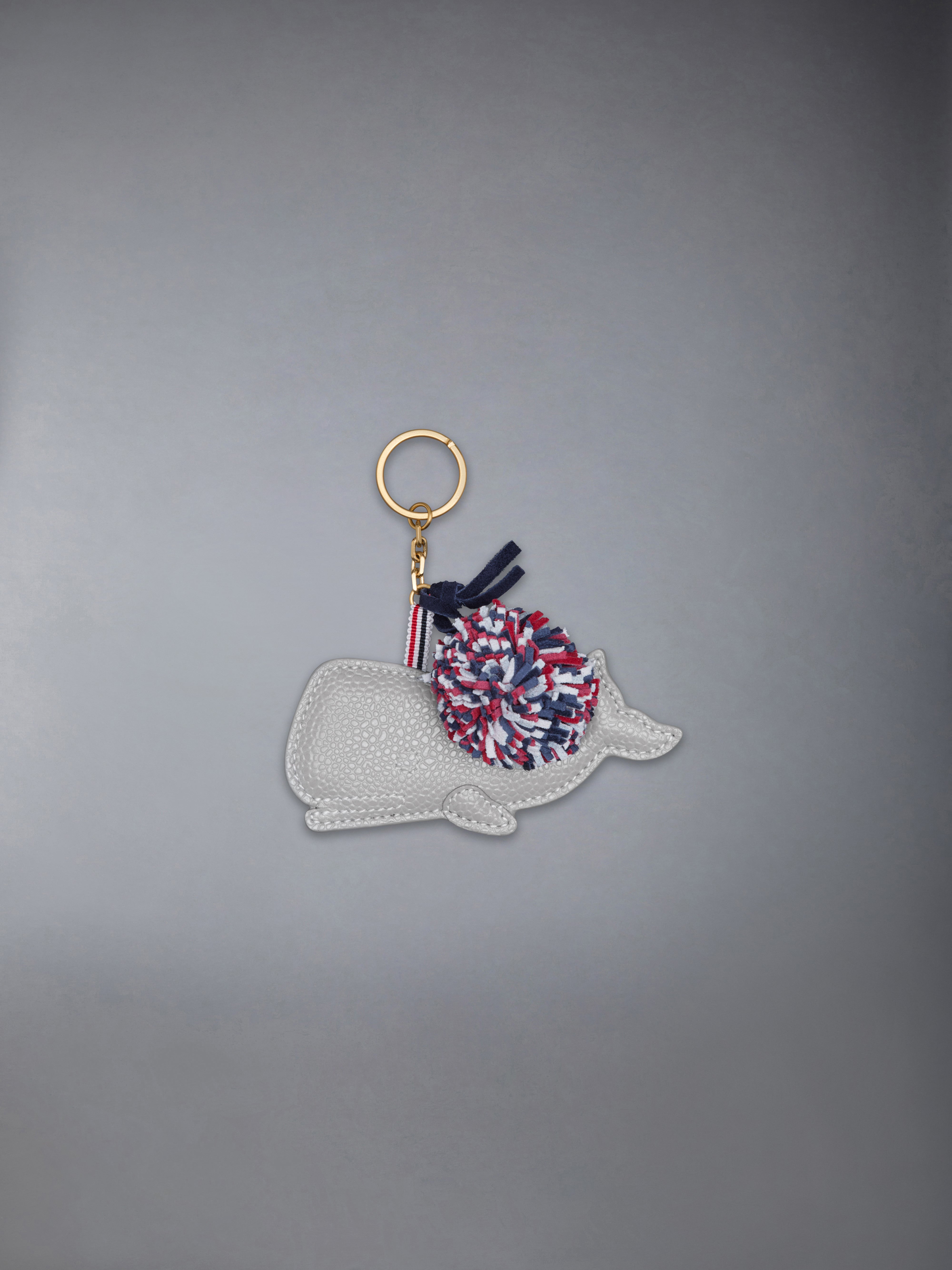 Pebble Grain Leather Rwb-Pom Pom Whale Keyring | Thom Browne