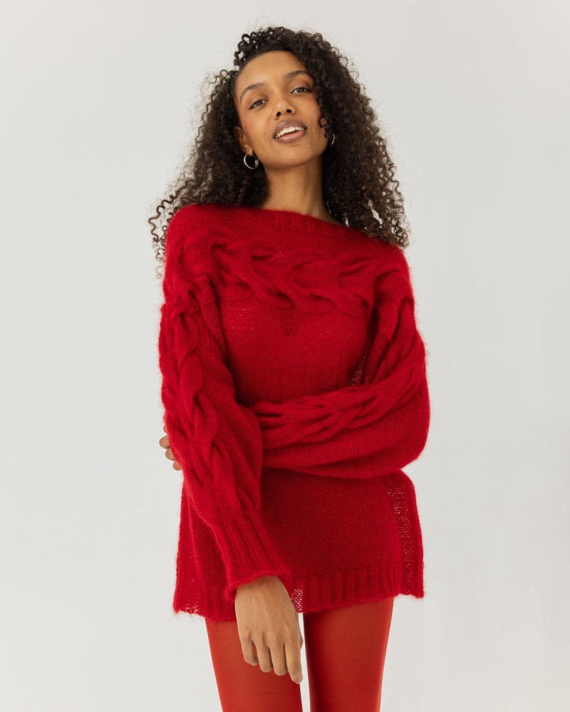 Jūra: Poppy Red Silk Mohair Sweater – The Knotty Ones