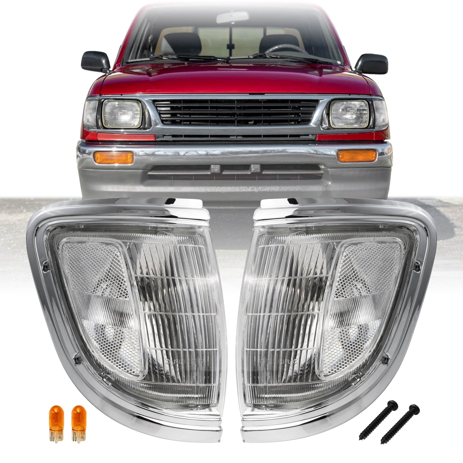1995-1996 Toyota Tacoma 2WD Front All Clear Lens Corner Lights