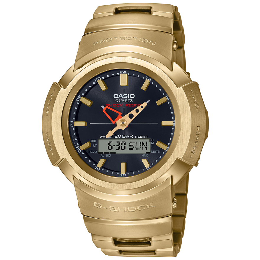 G-SHOCKの初代アナログ・デジタルモデルをフルメタル化した「AWM-500