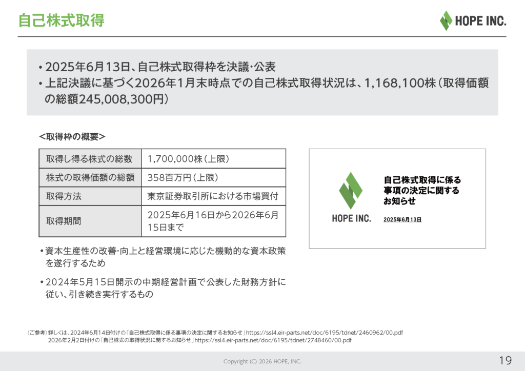 2026年3月期 第3四半期決算説明会｜株式会社ホープ