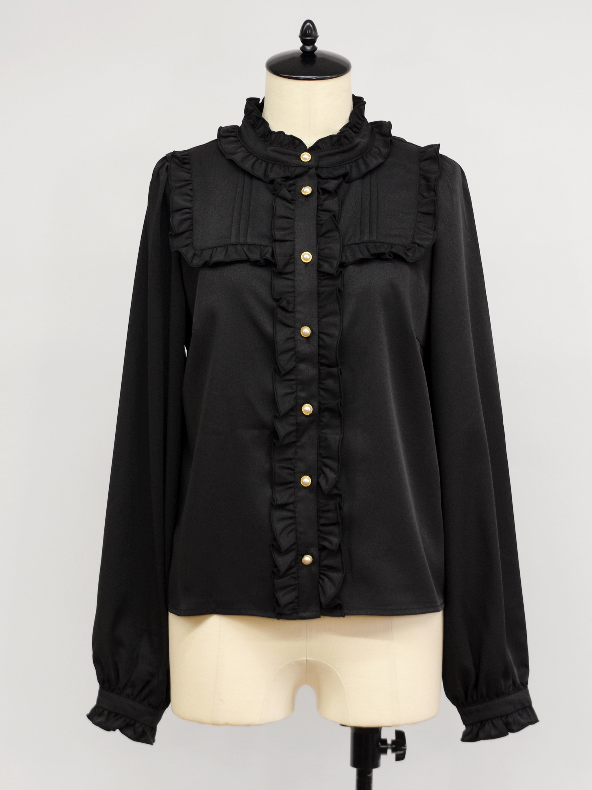 ヨーク切替スタンドフリル長袖ブラウス – Amavel（アマベル）公式サイト