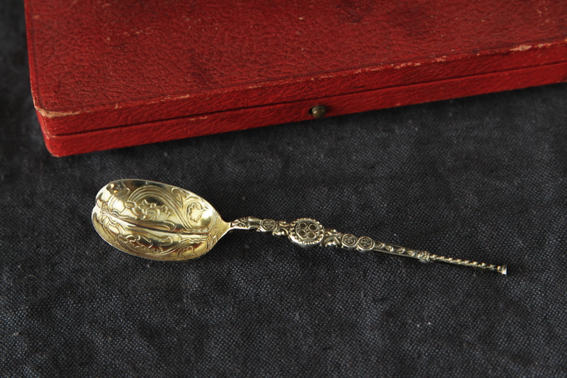 スターリングシルバーアノインティングスプーン1937 Coronation