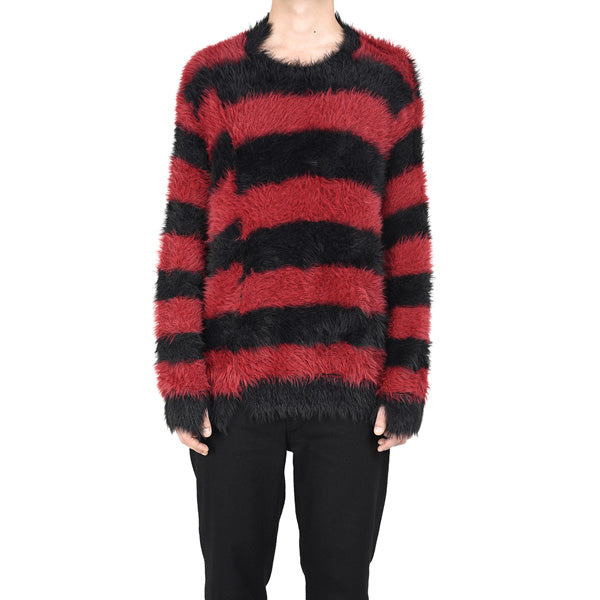 LAD MUSICIAN SHAGGY BORDER KNIT PULLOVER 2217-021 「Area」