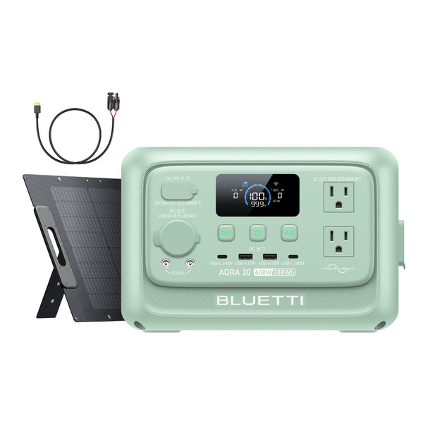 BLUETTI ポータブル電源 AORA 30 V2 +120W ソーラーパネル | ミント