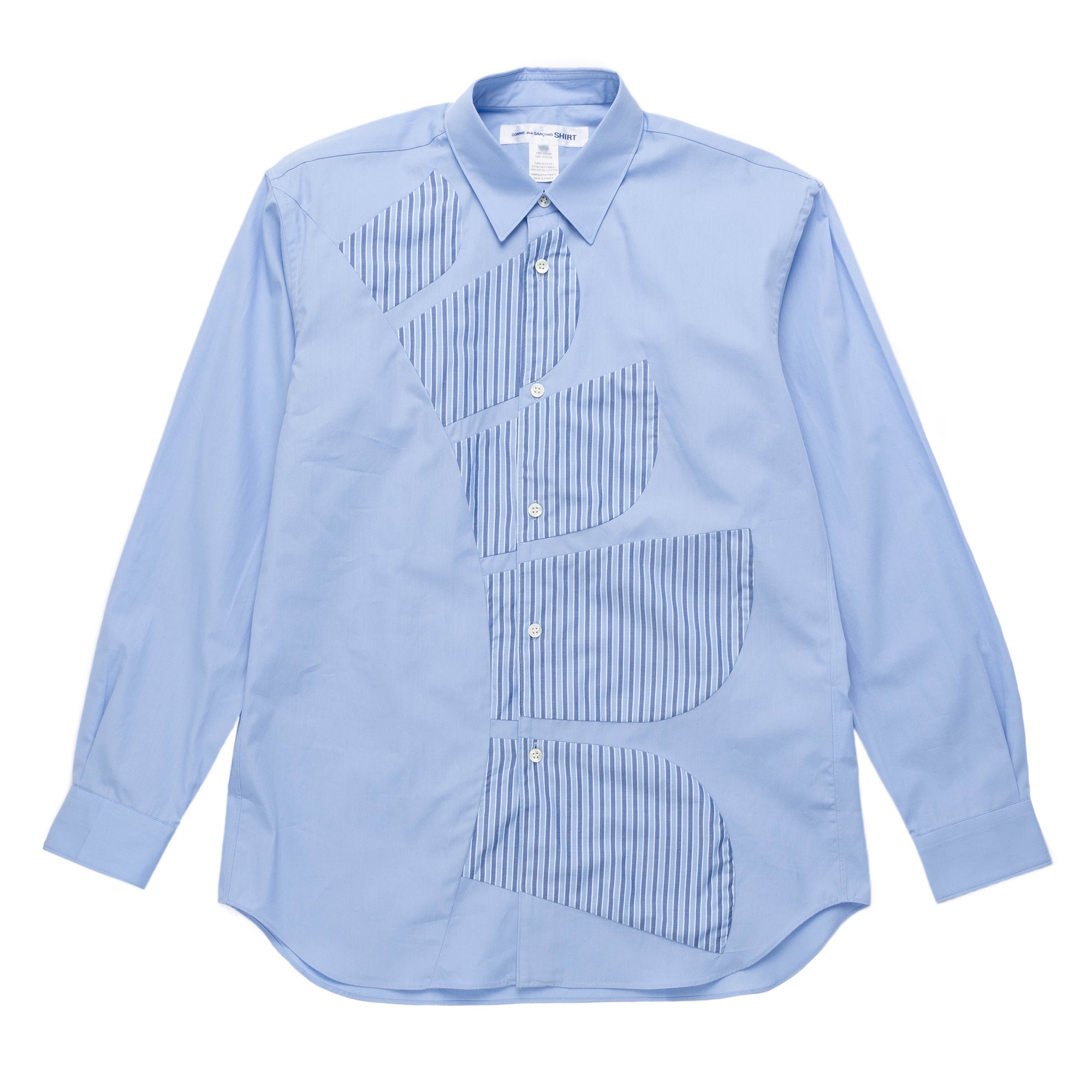 CDG SHIRT Patchwork Stripe Shirt FK-B009-S23-1 Blue – Capsule