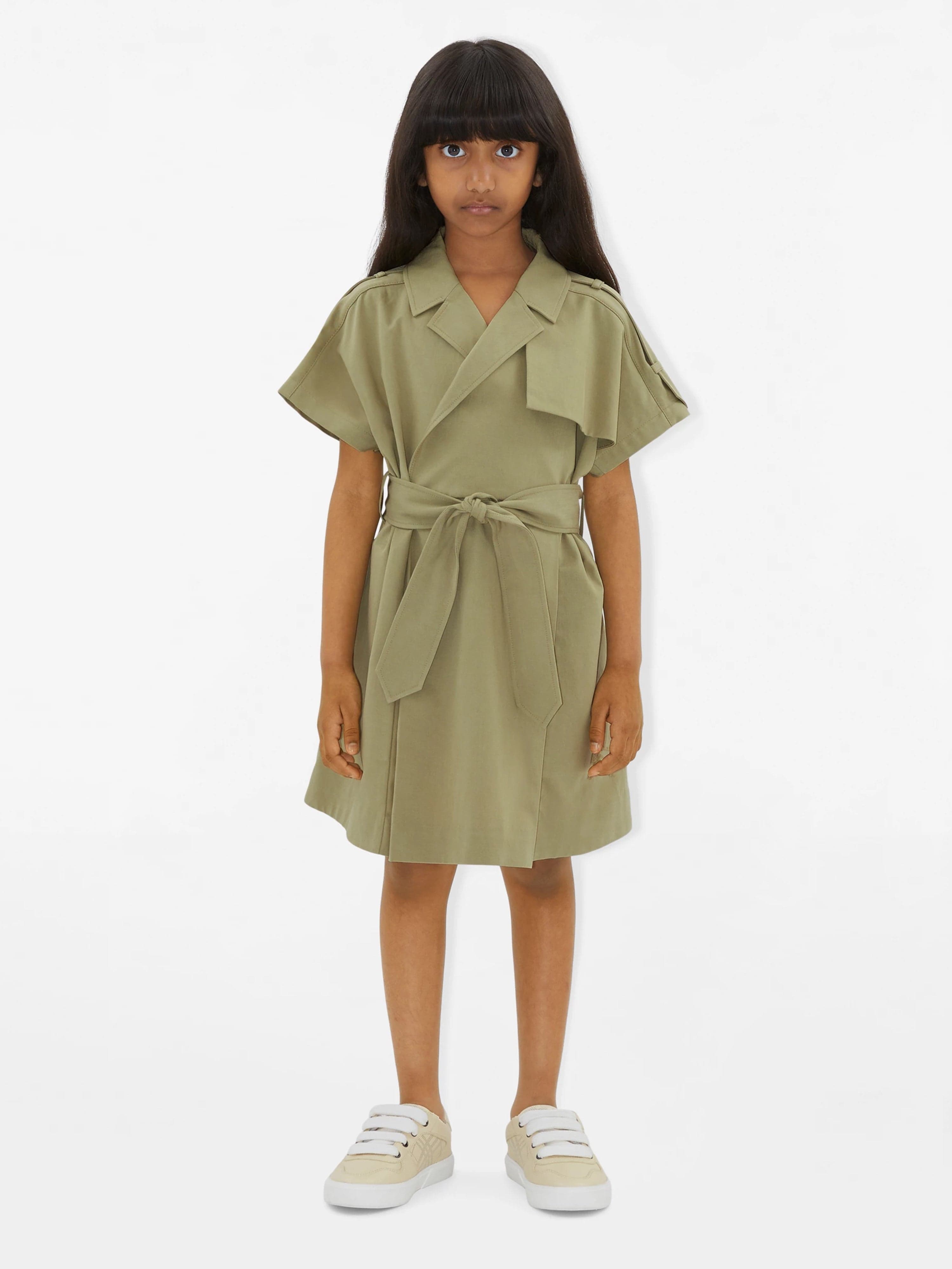 Burberry Girls Chloe Trench Dress in Green | Childsplay Clothing