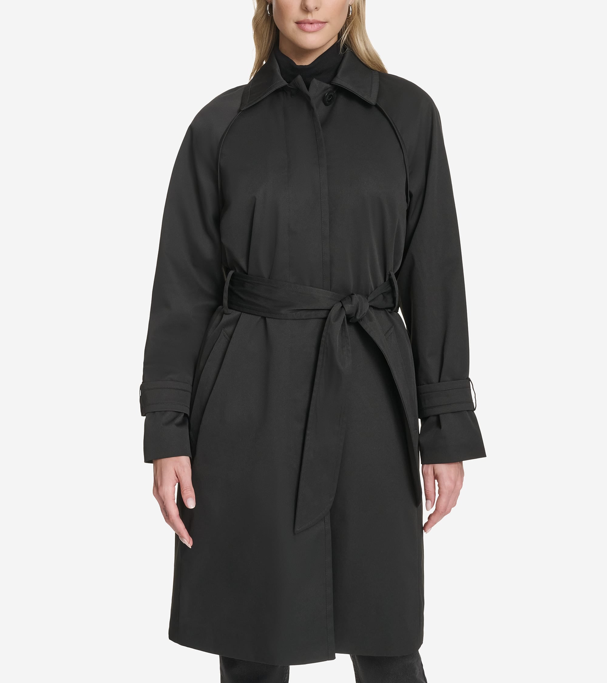Women's Twill Trench Coat in Black | Cole Haan