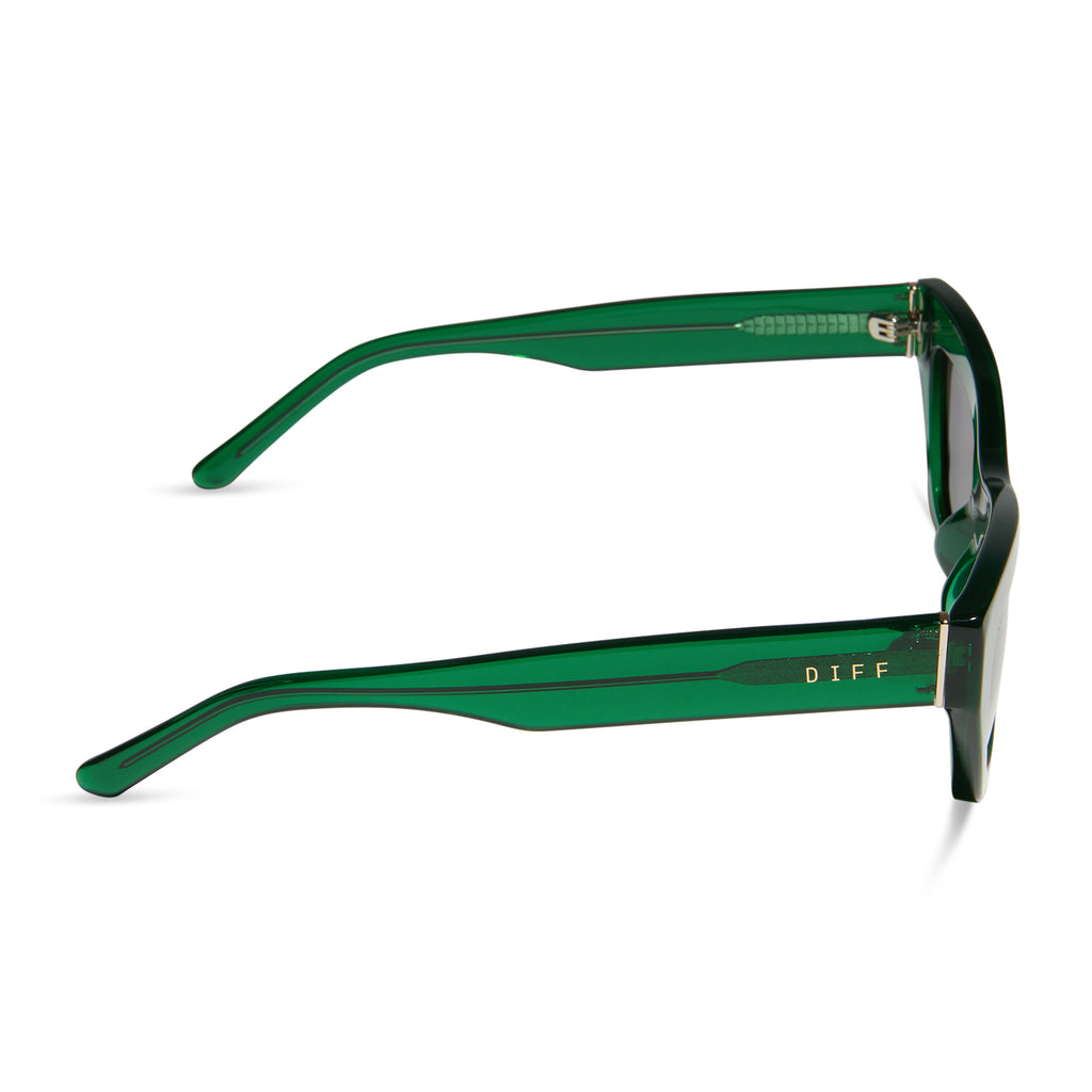 Katarina Cateye Sunglasses | Palm Green Crystal & Grey | DIFF Eyewear