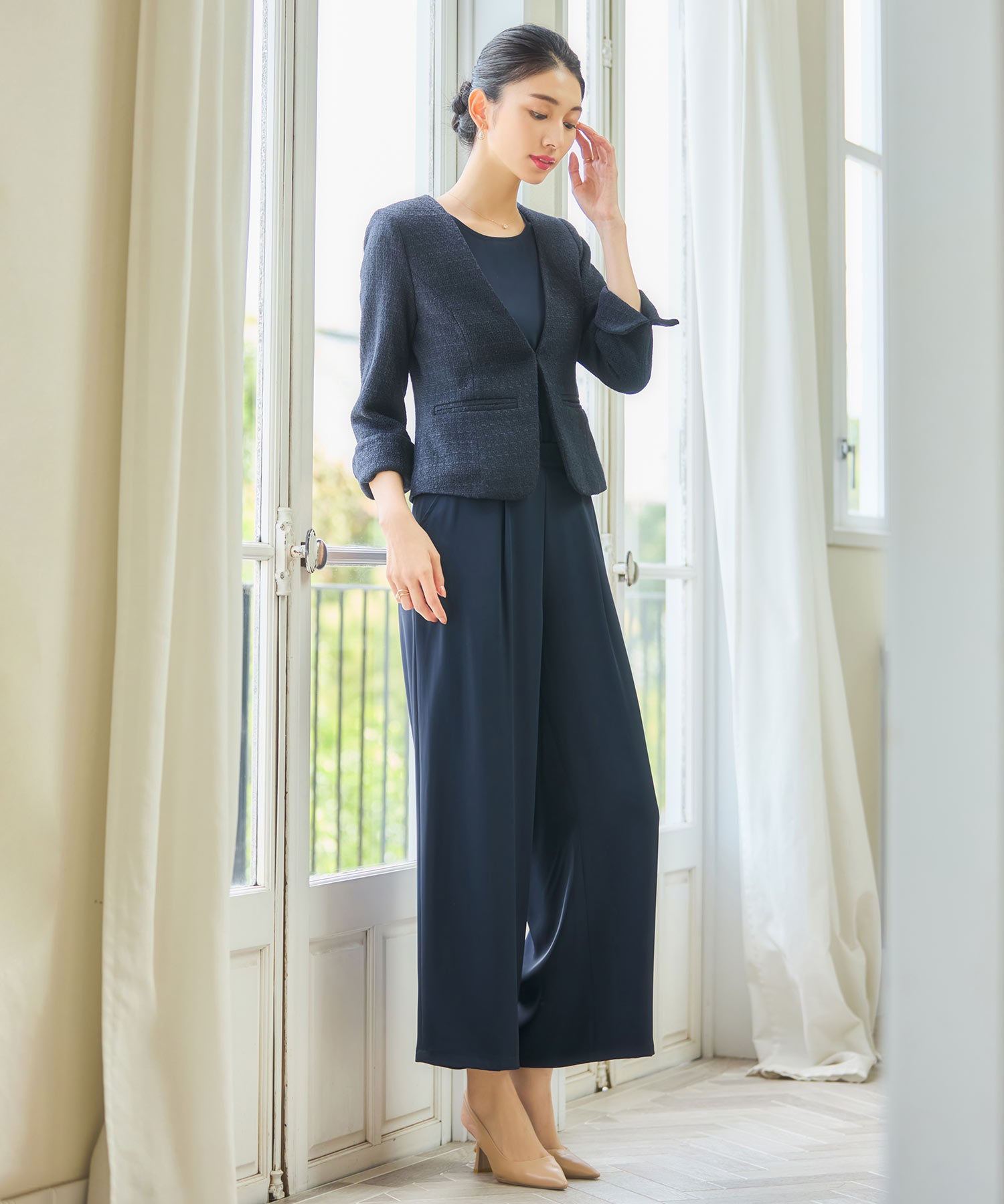 3点セット アンサンブル フォーマル 入学式 卒業式 ネイビー – [公式