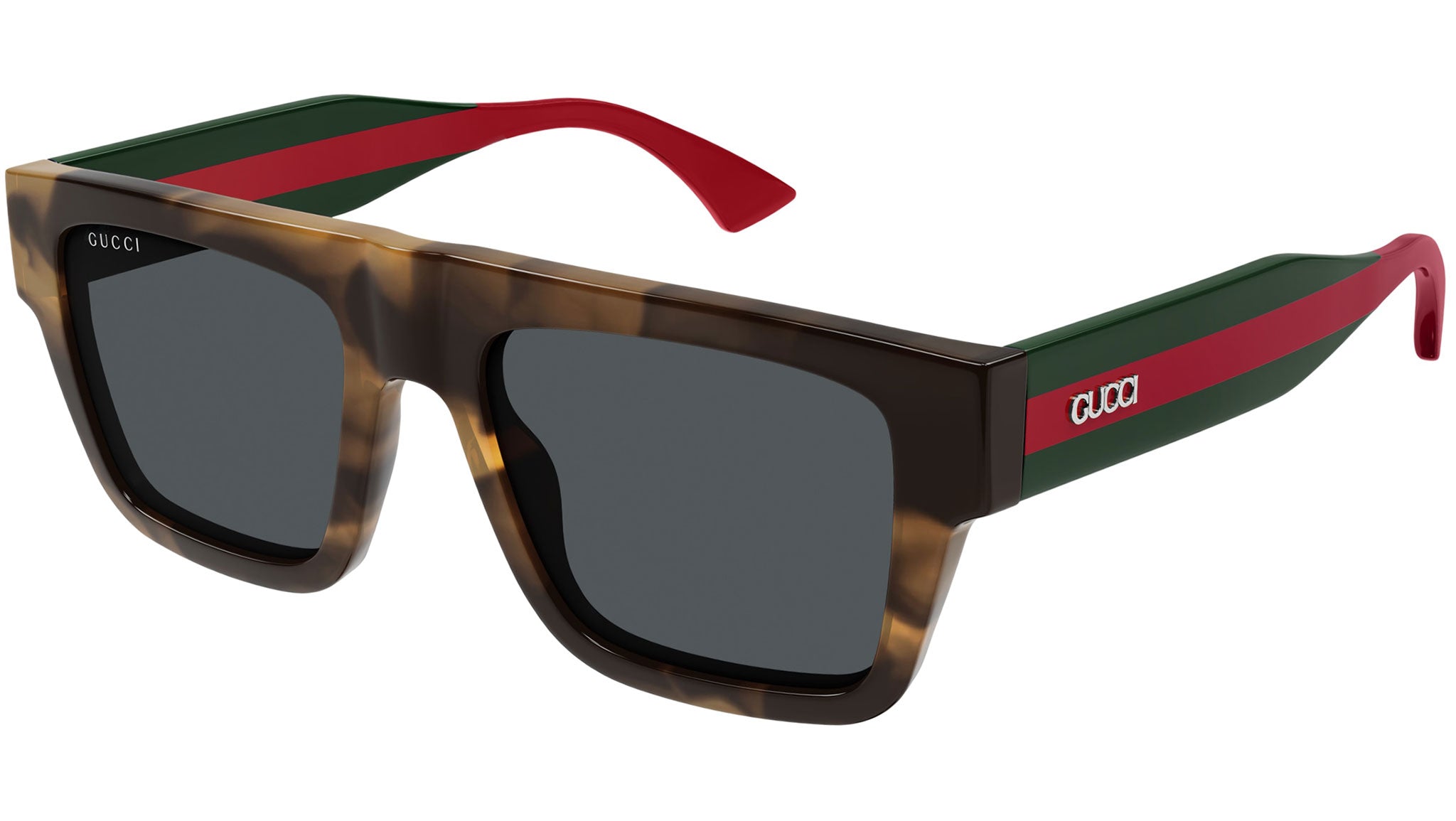 Gucci GG1868S 003 Rectangular Sunglasses Melange Brown Havana