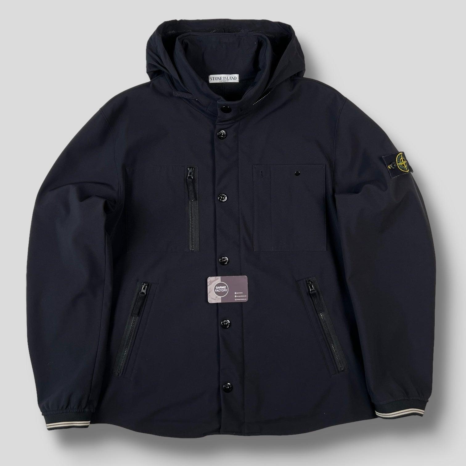 Stone Island Soft Shell R Hooded Jacket Black – Garmz Factory