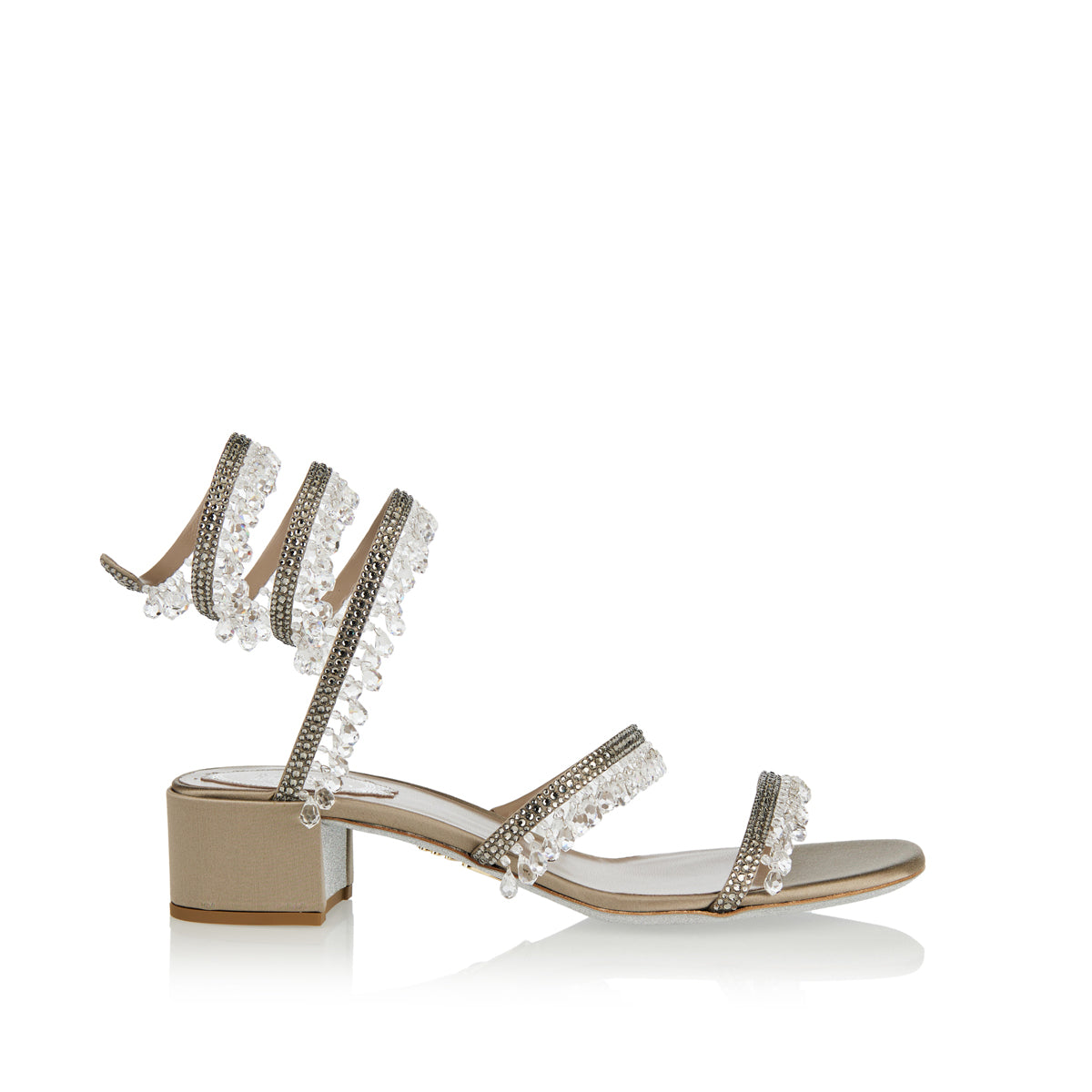 RENE CAOVILLA Crystal-embellished ankle-wrap sandal – Luisa World