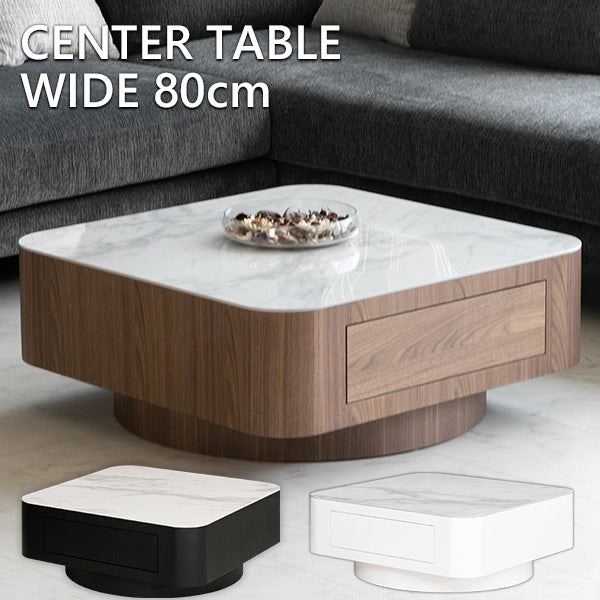 lushroom センターテーブル 引き出し 収納 セラミック ウォールナット