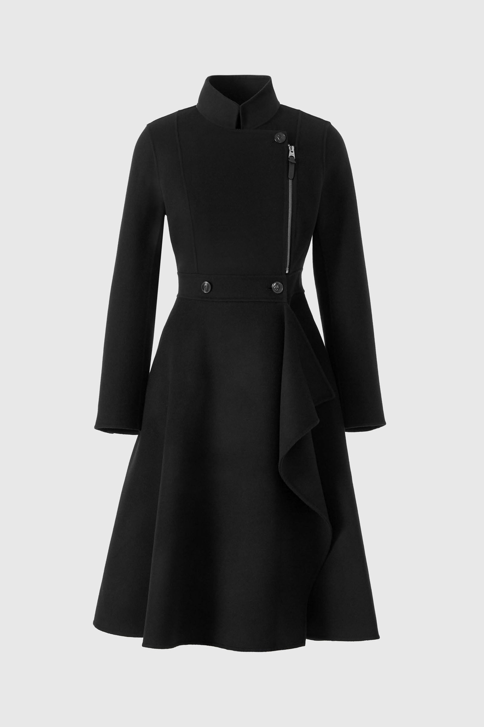 ANNIA Asymmetrical Wool Coat for Women | Mackage US