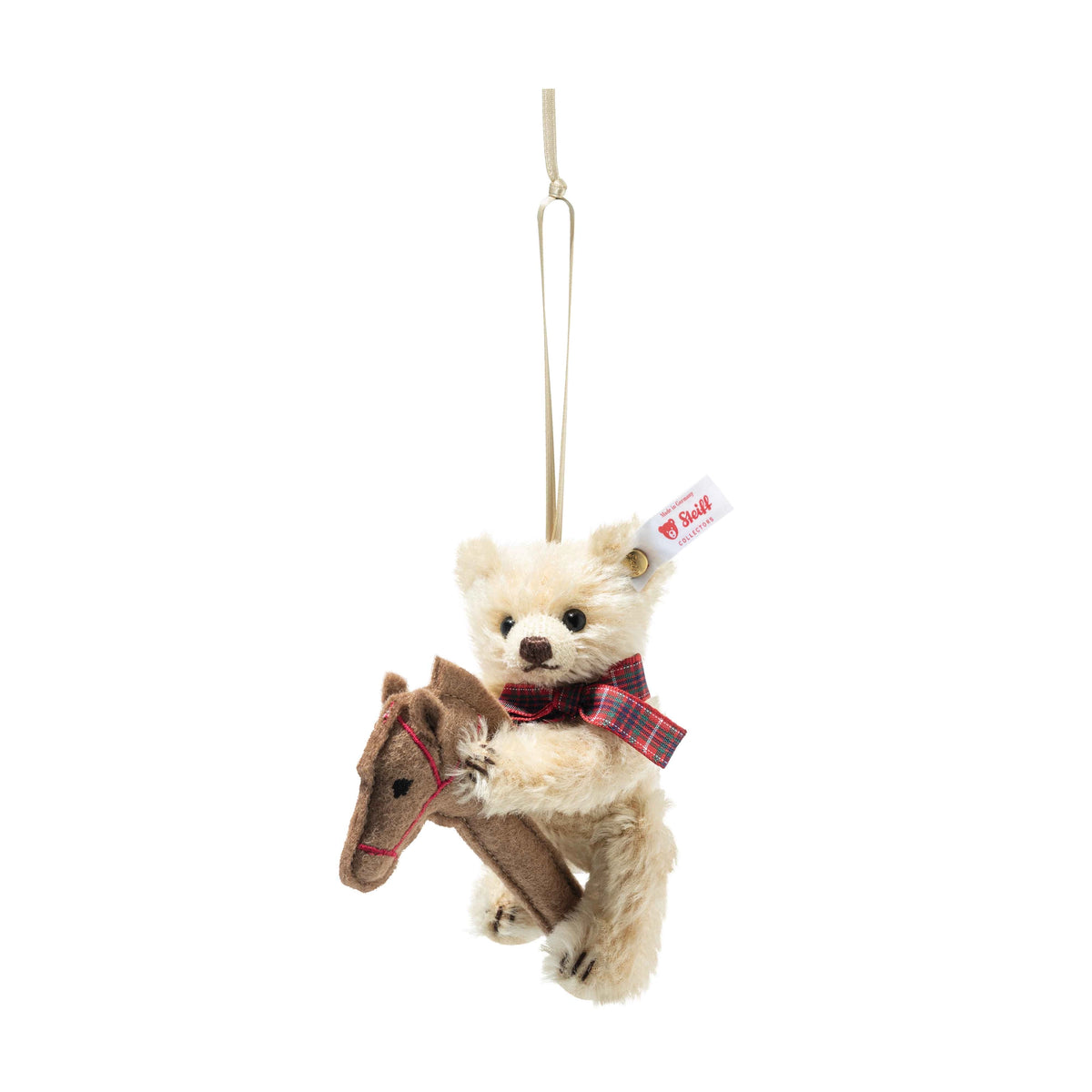 Teddy Bear on Hobby Horse Ornament Plush - Steiff 2024 Limited