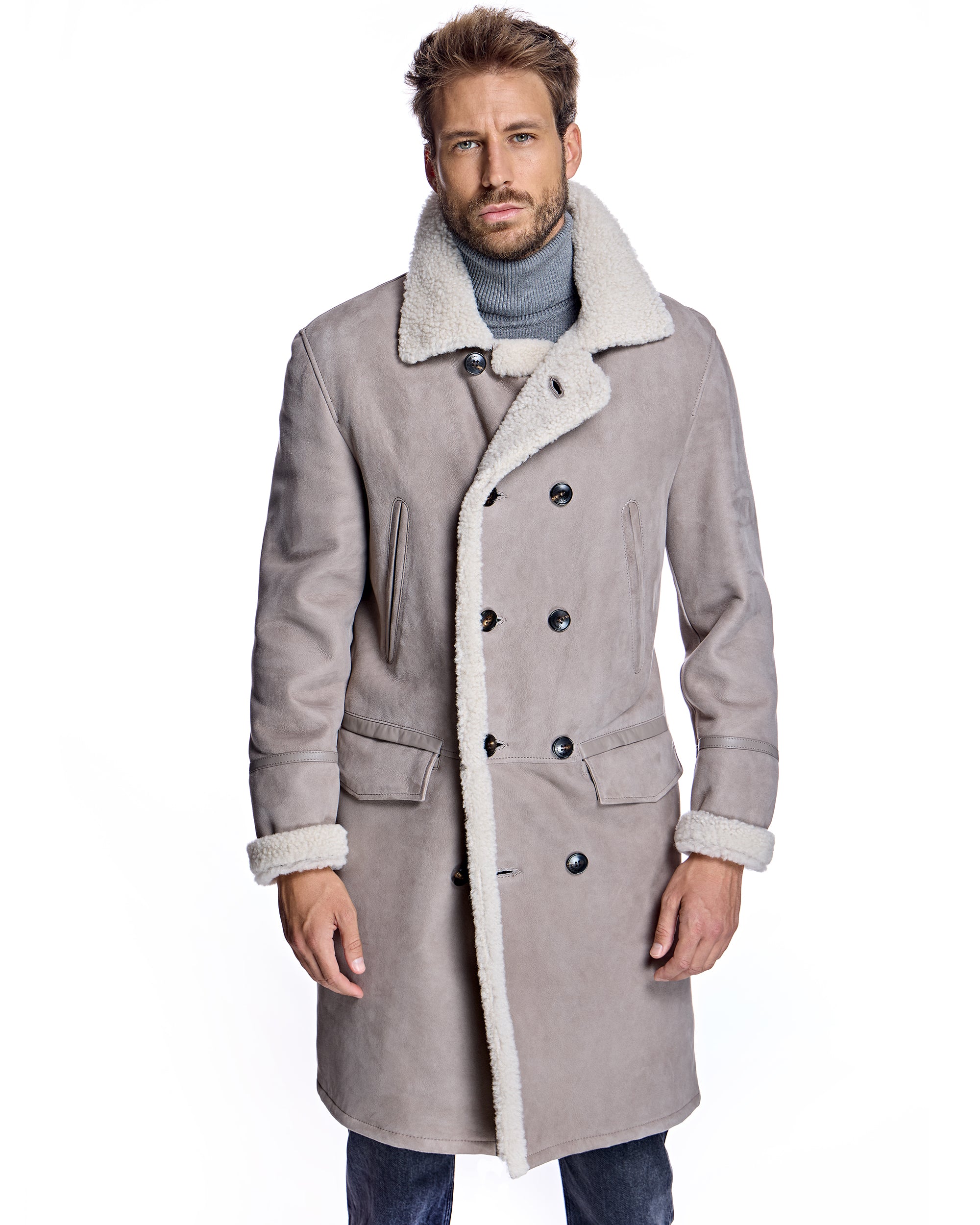 Men's Shearling Peacoat – Maximilian