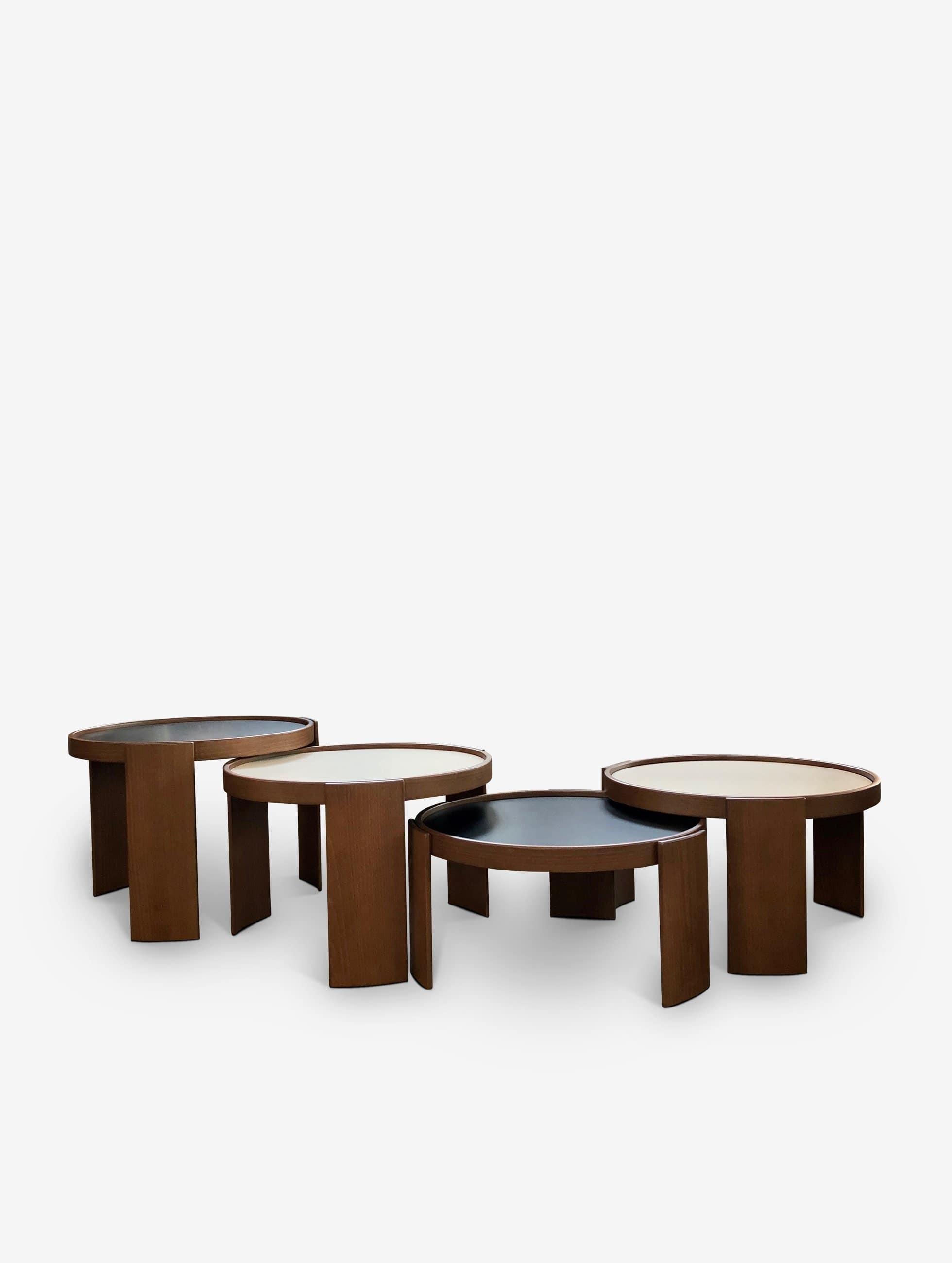 Cassina Frattini Nest of 4 Tables Walnut