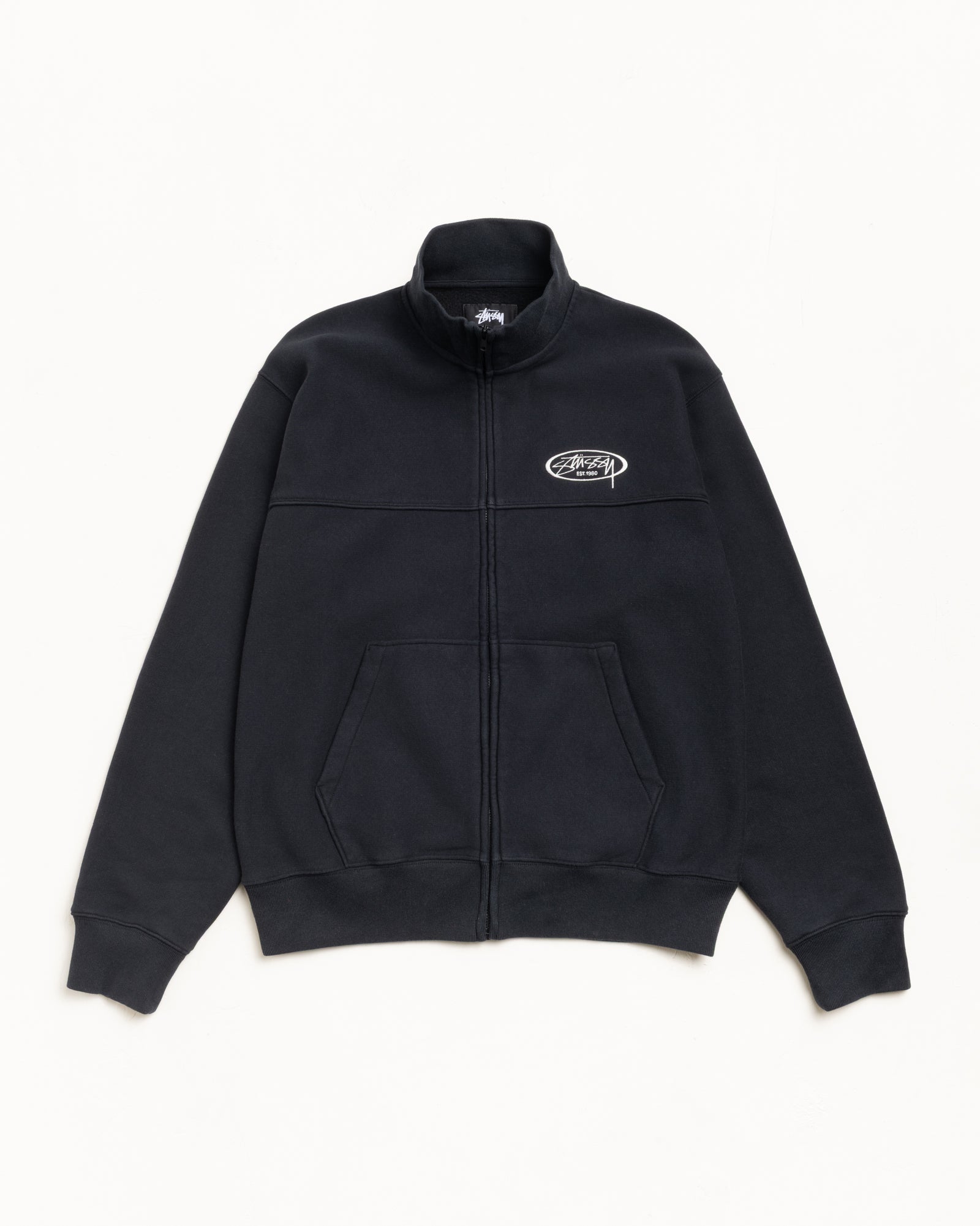 Fleece Track Jacket – Black | Zip-up Fleece | Stüssy