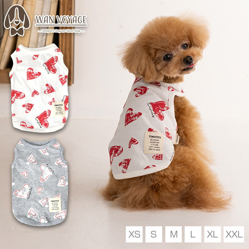 ハートプリントタンク XS/S/M/L/XL/XXL TINOTITO -ティノティート- 犬