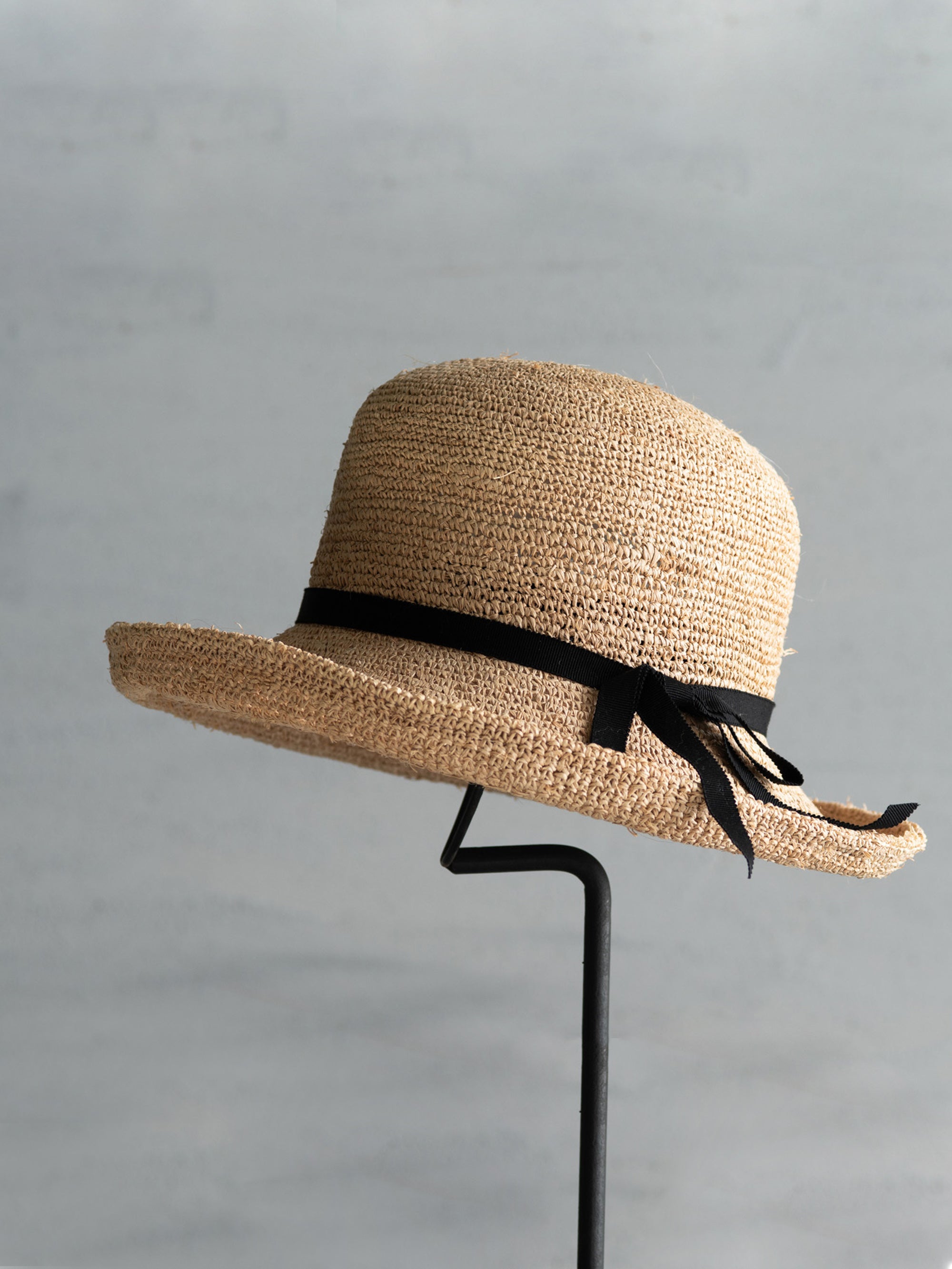 帽子 ラフィアかぎ編みセーラー10｜石田製帽