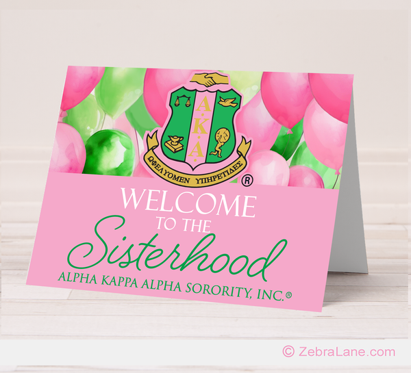 Alpha Kappa Alpha Welcome to the Sisterhood Cards | Zebra Lane