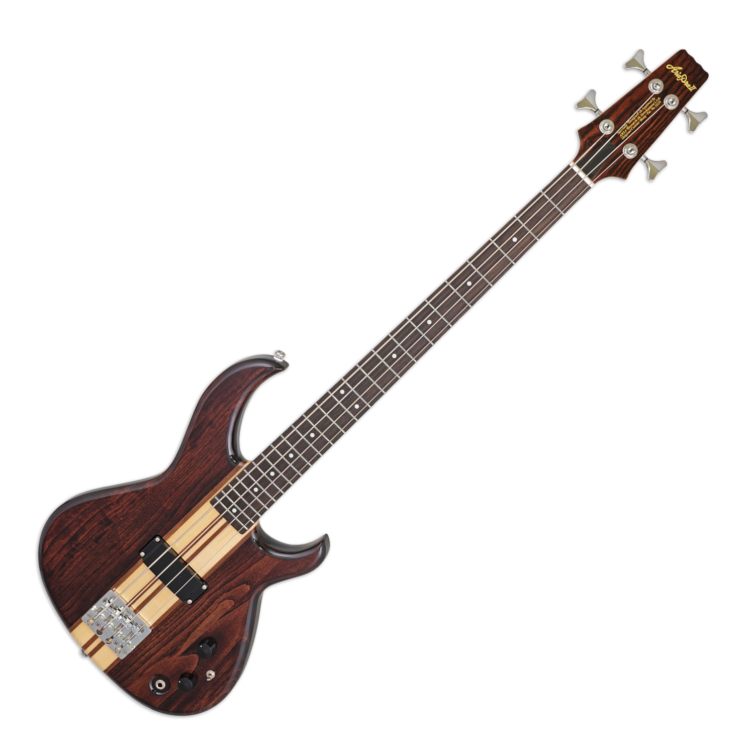 Aria Pro II SB-700 Electric Bass Guitar, Walnut Finish (Ash Body