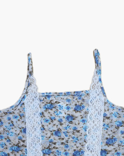 FUMIKA UCHIDA / FLOWER PRINTED CAMISOLE / CYAN – 601 | 京都