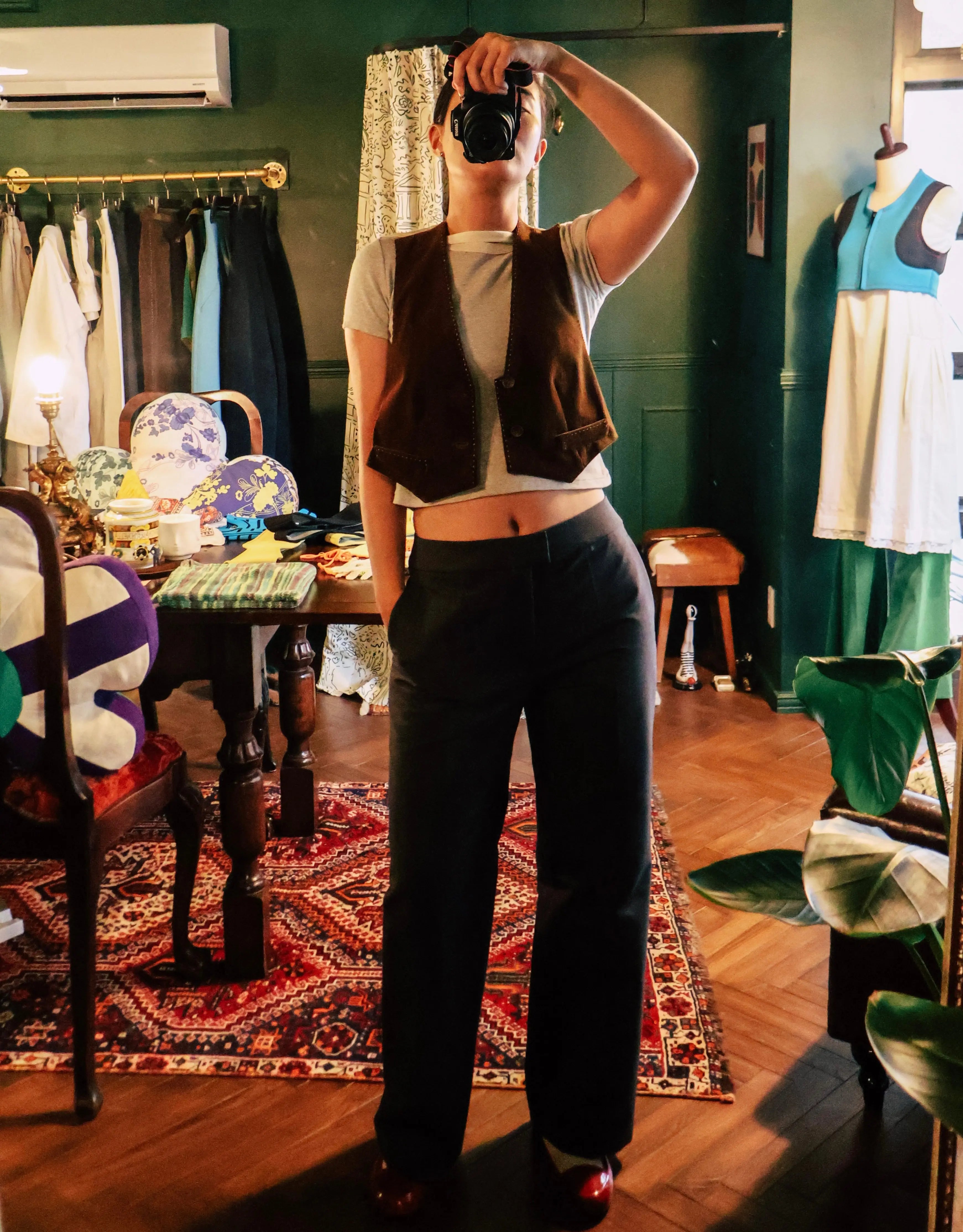 FUMIKA UCHIDA / CORDUROY OPEN WAISTCOAT / BROWN - 601 | – 601