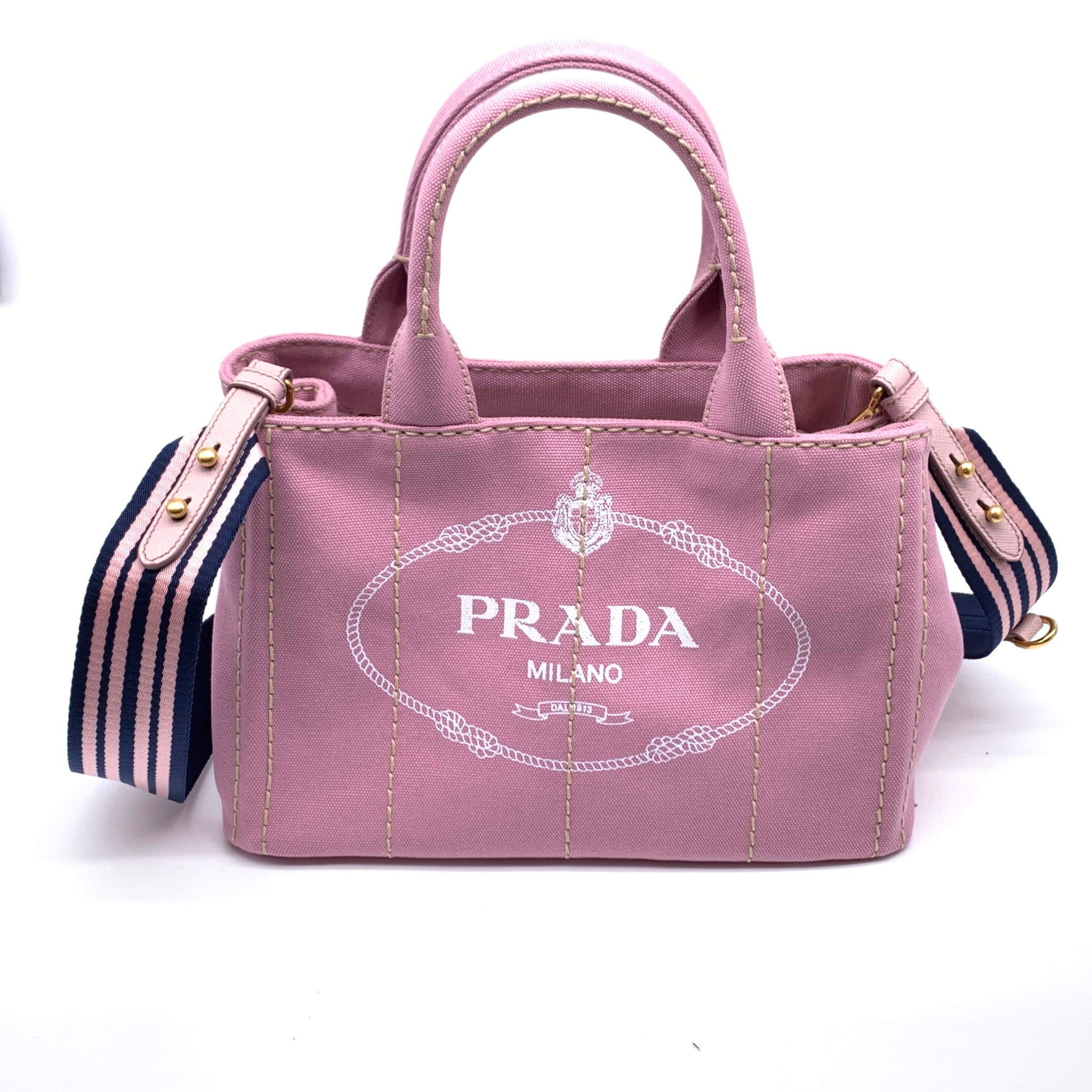 PRADA プラダ カナパ ファブリック キャンバス ハンドバッグ 2WAY