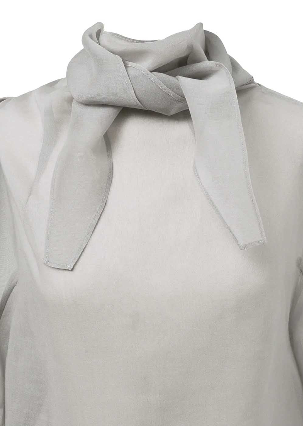 AMOMENTO: Grey Knotted Collar Top | 157Moments
