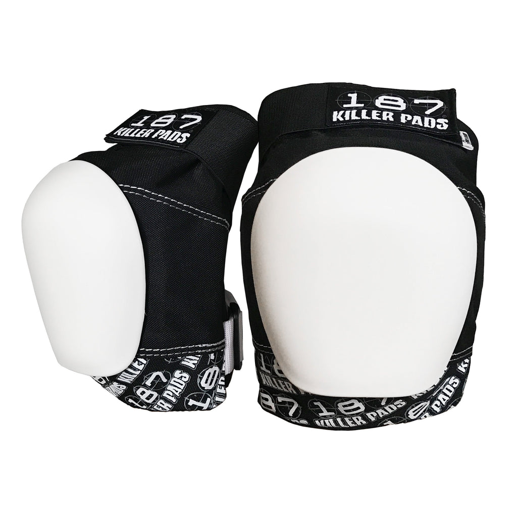 PRO KNEE PAD - Black/White with White Caps – 187killerpads