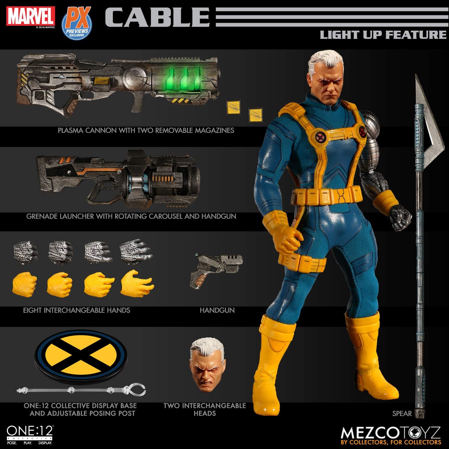 Mezco One:12 Collective Marvel Cable Action Figure (PX Exclusive