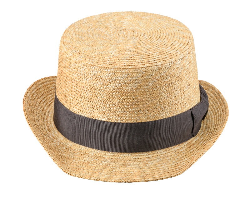 田中帽子店Orga（オルガ） 麦わら シルクハット型 カンカン帽子 57.5cm