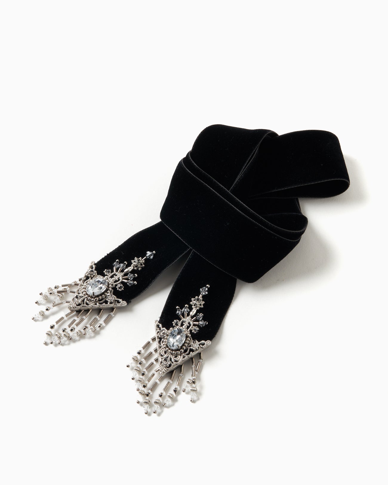 tanakadaisuke(タナカダイスケ)|リボン| crystal silver tip velvet