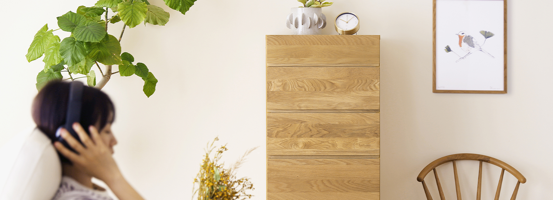 レッチェ 50リビングハイチェスト OAK(W50×D39.5×H129.5cm)税込