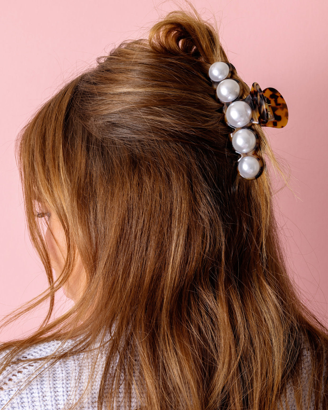 Brown Tortoise Pearl Claw Clip | Hair Accessories | Gift Idea