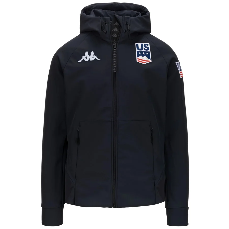 Kappa Unisex USA Ski Team Soft Shell Jacket - Black - TeamSkiWear