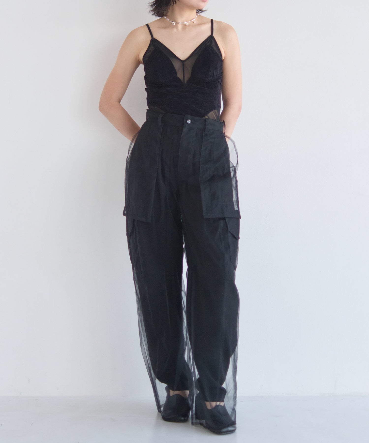 Velour paneled bodysuit(36 BLACK): FETICO: WOMENS｜THE TOKYO